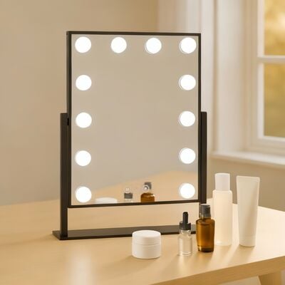 Shine meikkipeili 12 x LED-valolla 36,5x46,4 cm valkoinen